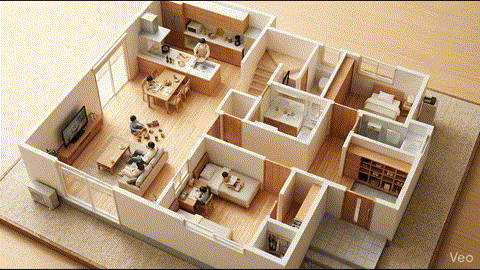 子供達が走り回る様子